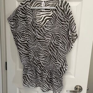 Mix It Black and White Zebra Print Blouse